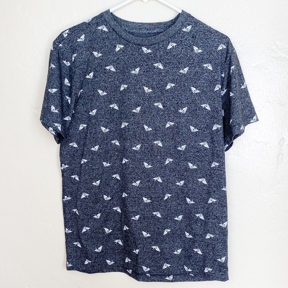 Tops - 🌻SGR | Origami Print Dark Gray Short Sleeve Top